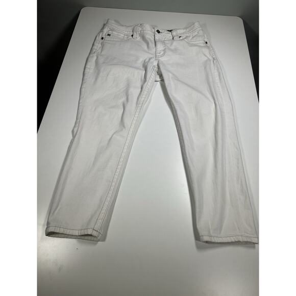 Miss Me Jeans Women’s 31 (32) White Mid Rise Easy Ankle Skinny Zipper Pockets - Picture 8 of 15